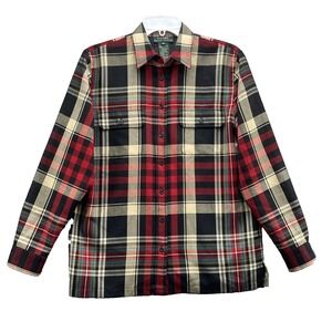 Vintage Lauren Ralph Lauren WOOL Flannel Womens Medium 90s Cabin Academia Preppy